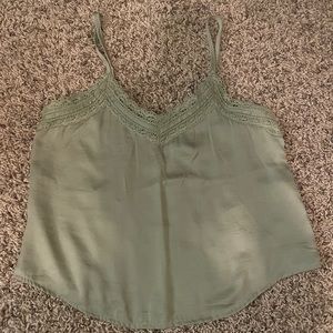 Olive green silk camisole